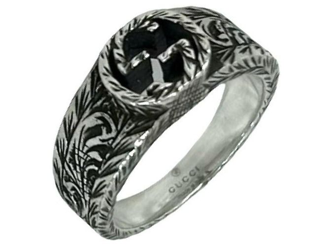 Anello Gucci Interlocking G Arabesque Argento