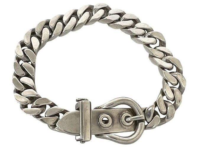 Hermès HERMES Vintage Boucles Sellier PM Bracelet Argento