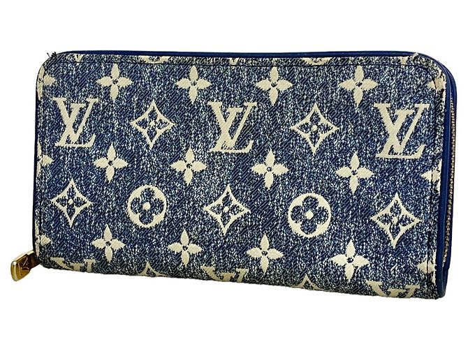 Cartera larga Louis Vuitton en denim jacquard Monogram Azul