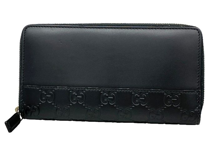 Portafoglio lungo Gucci in pelle nera Nero