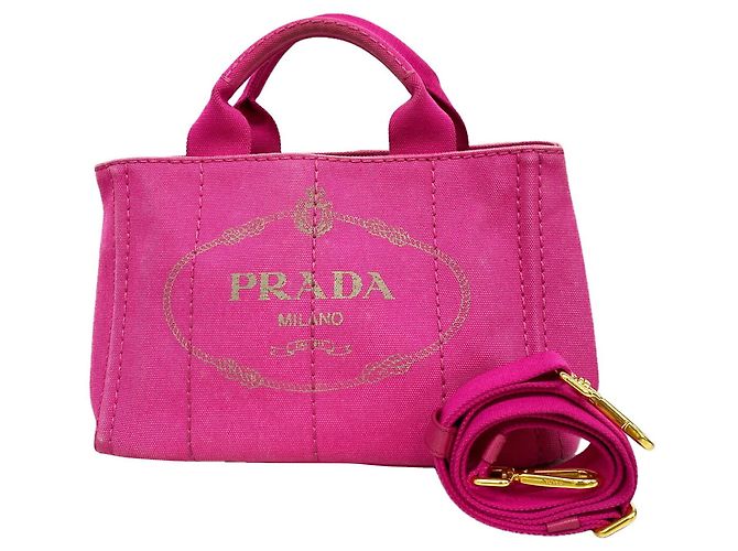 Borsa Tote Prada Canapa Canvas in rosa