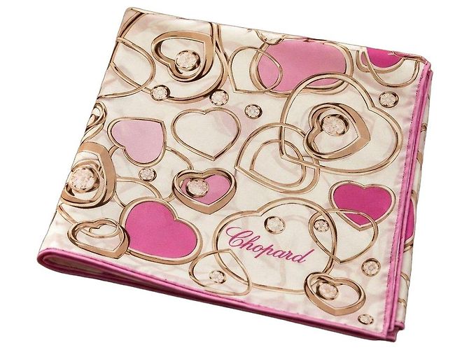 Chopard Seidentuch Cœur Rose Pink Weiß Golden
