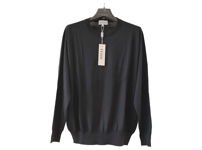 Gianfranco Ferré Kaschmir-Seiden Rundhals-Pullover - Schwarz
