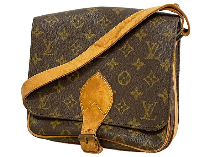 Bolsa de Ombro Louis Vuitton Monogram Cartouchiere MM Marrom