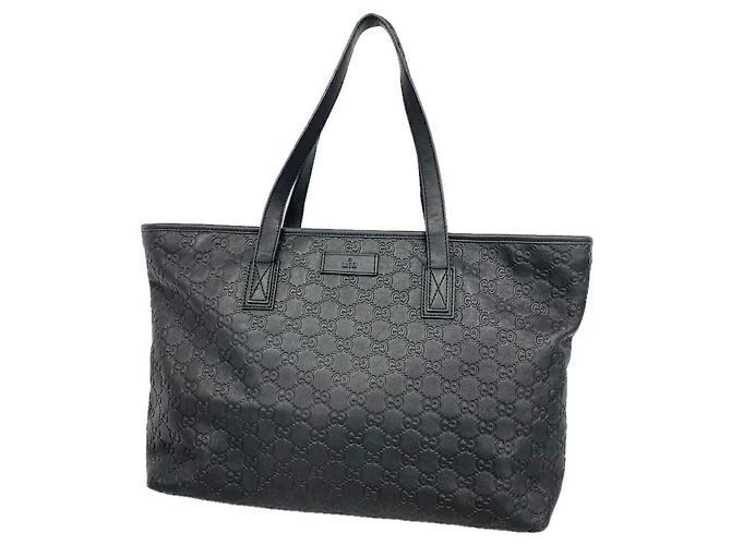 Saco Tote Gucci em couro preto