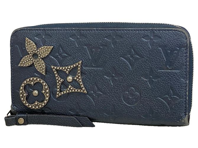 Portafoglio Zippy Louis Vuitton Monogram Empreinte Flower Stud Blu navy