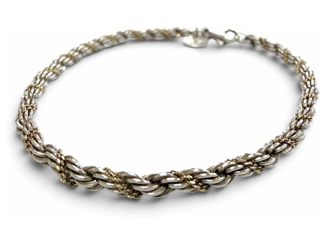 Autre Marque Bracciale con charm Tiffany & Co. in oro 18K e argento D'oro