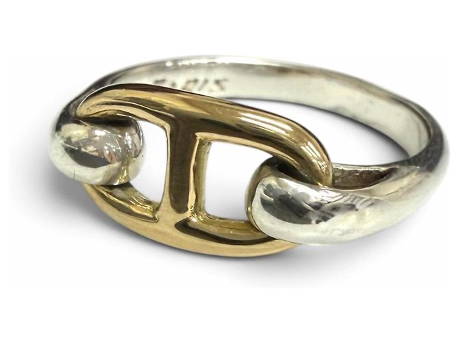 Ring Hermès Anello Hermes Vintage Chaine d'Ancre Argento D'oro