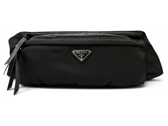 Sac ceinture Prada 1BL011 avec logo triangle Noir