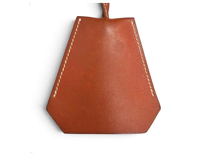 Hermès Colar de couro com chaveiro Clochette Hermes Margiela Era Marrom
