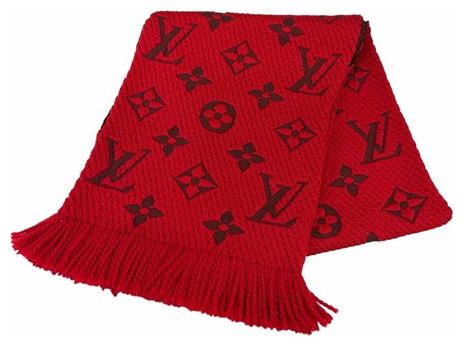 Louis Vuitton Ruby Wool-Silk Blend Stole Red