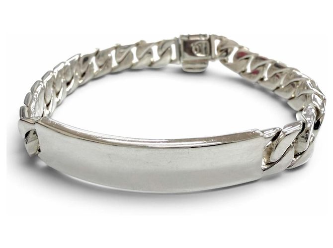 Autre Marque Bracciale a catena Tiffany Vintage ID Plate Argento