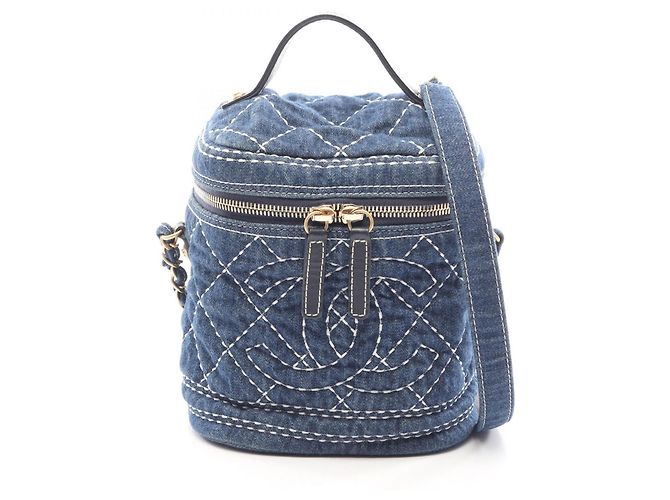 Bolsa Vanity Chanel em Denim Azul marinho