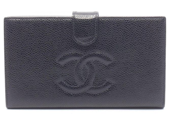 Chanel Coco Mark Bi-fold Long Wallet Black
