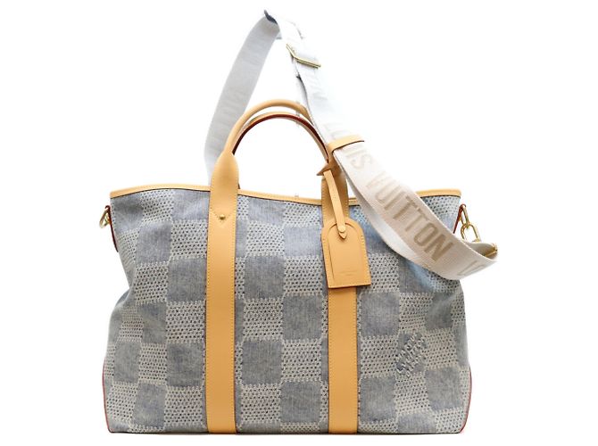 Saco Louis Vuitton Damier Denim 3D Weekend Tote NM