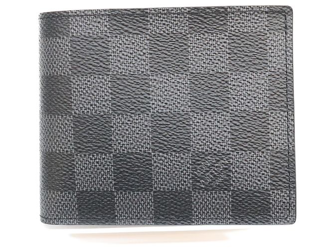 Cartera bi-fold Louis Vuitton Black Damier Marco Negro