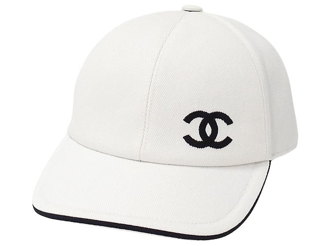 Boné de beisebol em algodão para mulher Chanel Branco