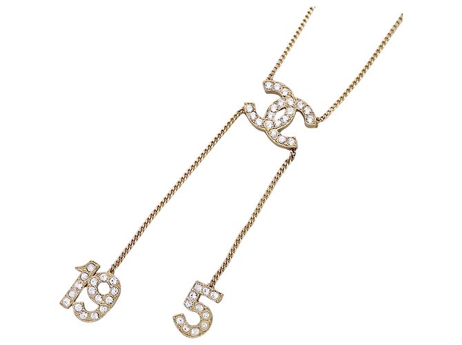 Chanel Gold Rhinestone Halskette Golden