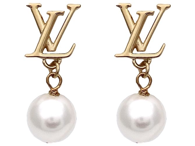 Orecchini a lobo in perle placcate oro Louis Vuitton D'oro