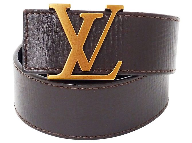 Louis Vuitton Utah Men's Leather Belt Dark brown