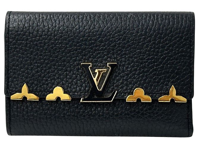 Louis Vuitton Tri-fold Wallet in Taurillon Leather Black