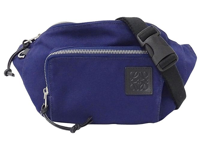 Borsa Sling Loewe in tela blu navy