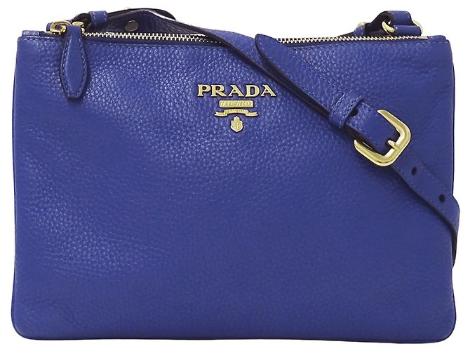 Bolsa de ombro Prada em couro azul