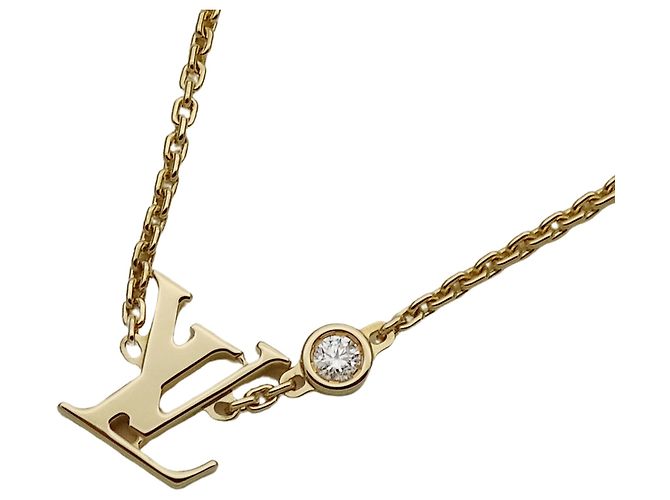 Collier pendentif Louis Vuitton en or jaune et diamants