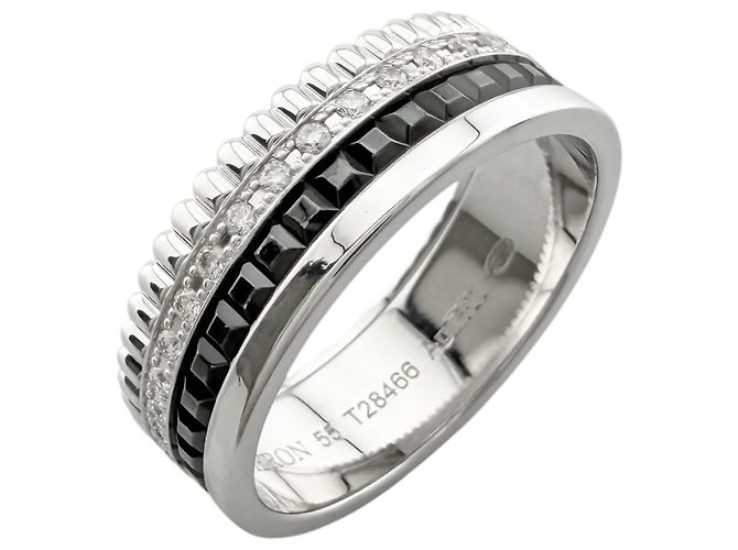 Anello Boucheron Quatre Black Band Nero Bianco