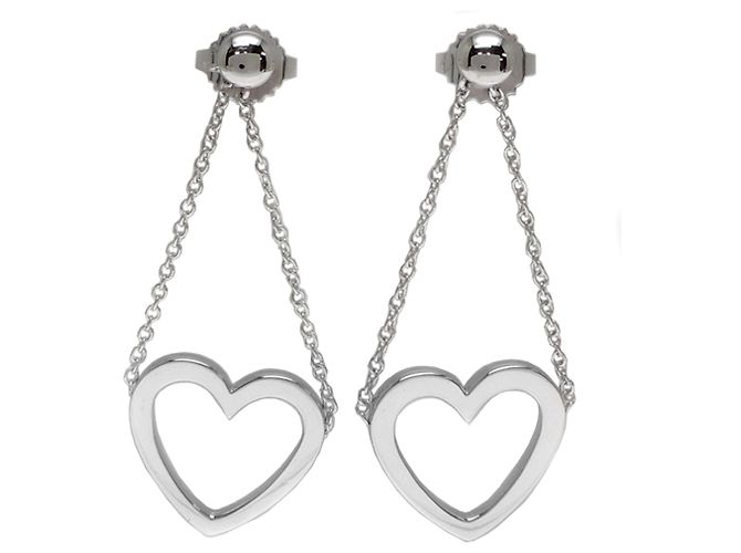 Autre Marque Pendientes de botón Tiffany & Co. 750WG Sentimental Heart