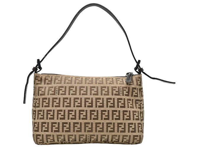 Mini borsa a mano Fendi da donna Marrone Beige