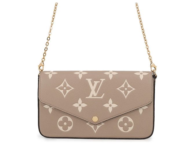 Graceful Louis Vuitton Monogram Empreinte Chain Wallet Grey