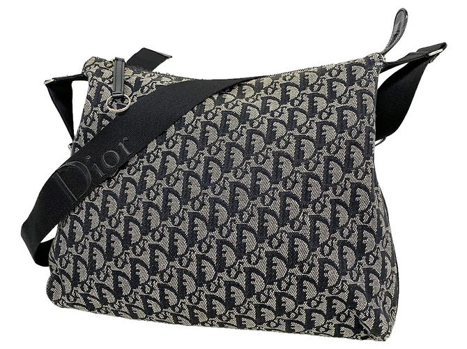 Borsa a tracolla Christian Dior Trotter Canvas Nero