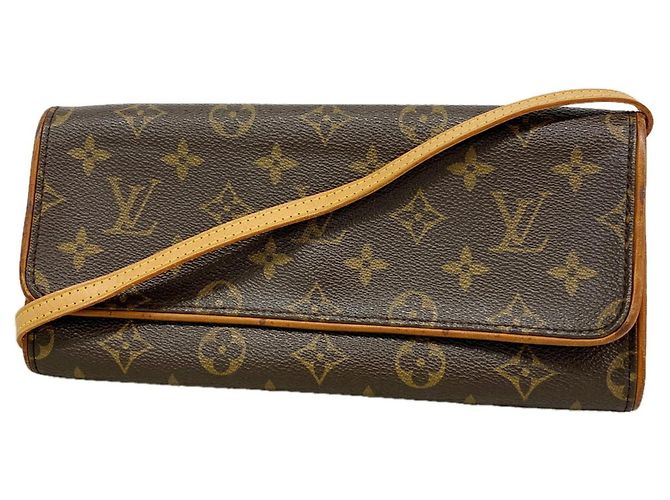 Borsa a tracolla Louis Vuitton Monogram Pochette Twin GM Marrone