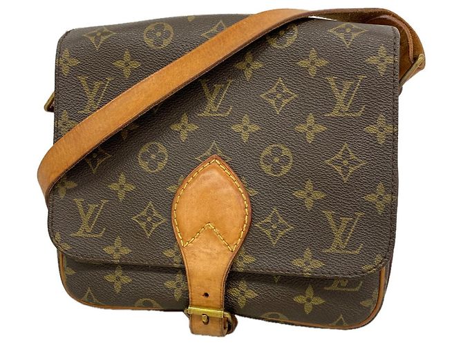 Borsa a tracolla Louis Vuitton Monogram Cartouchiere MM Marrone