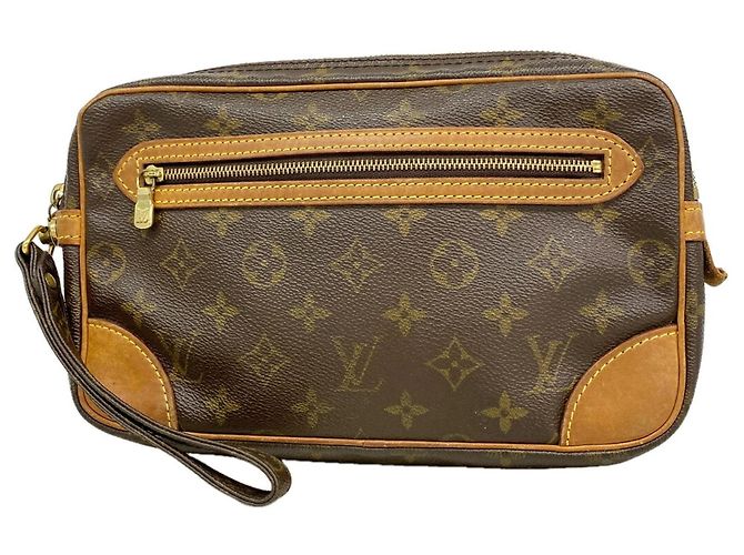 Borsa a pochette Louis Vuitton Monogram Marly Dragonne GM Marrone