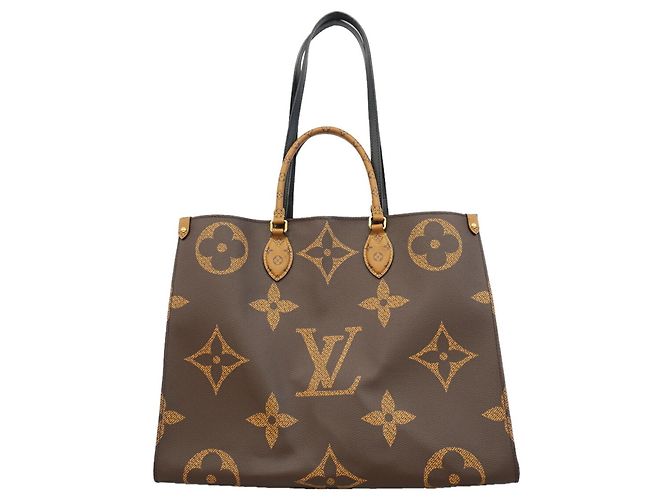 Saco Tote Louis Vuitton Monogram Giant Reverse OnTheGo GM Marrom