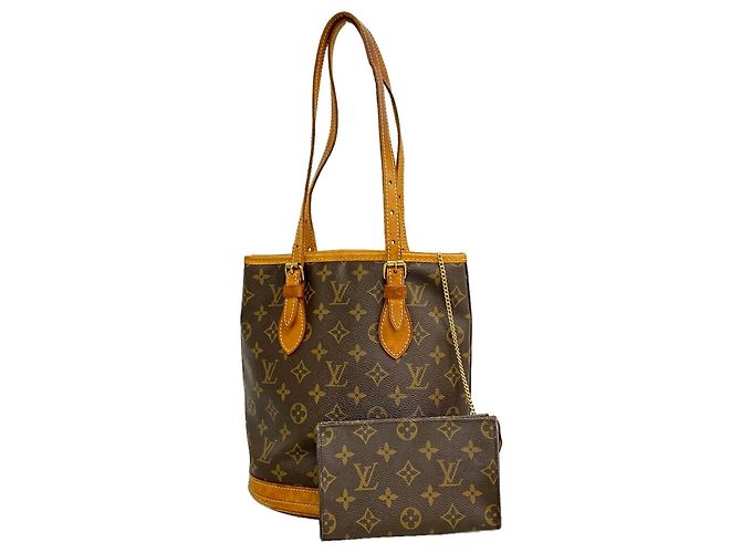 Louis Vuitton Monogram Bucket PM Tote Bag Braun