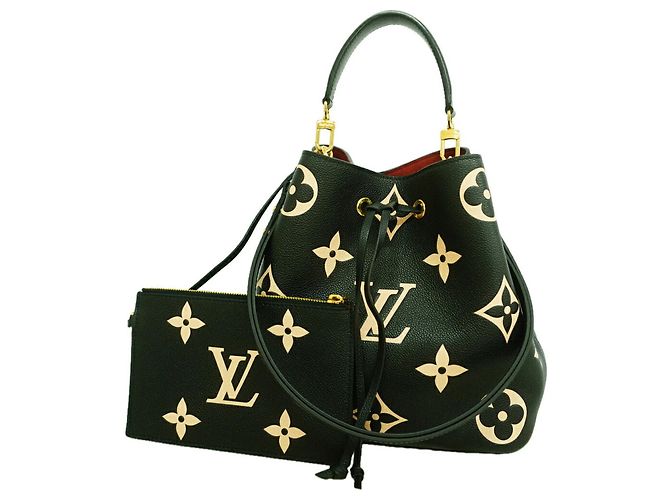 Néonoé Louis Vuitton Monogram Empreinte Bicolor NeoNoe MM Handtasche Schwarz Beige