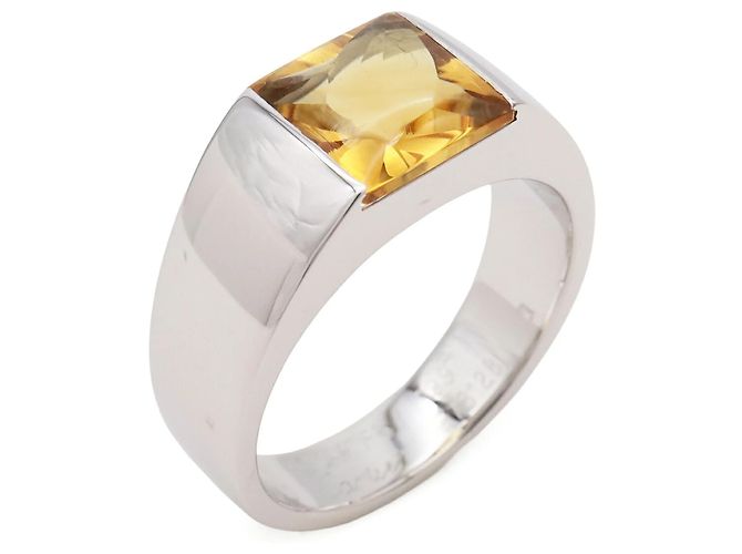 Cartier Ring aus 18K Weißgold mit Citrin Golden Gelb