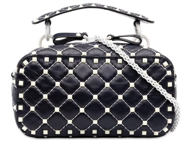 Borsa Camera Valentino Blue Lambskin Free Rockstud Spike Blu navy