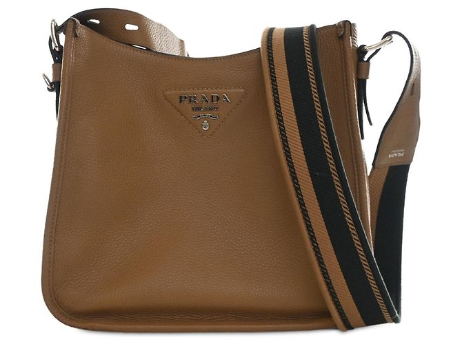 Prada Medium Vitello Daino Soft Hobo Tasche Braun