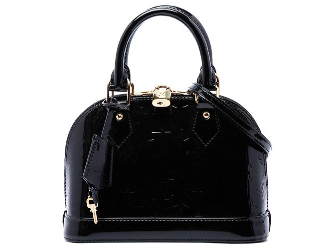 Louis Vuitton Black Monogram Vernis Alma BB Schwarz