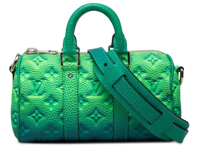 Louis Vuitton Green Monogram Taurillon Illusion Keepall XS Vert