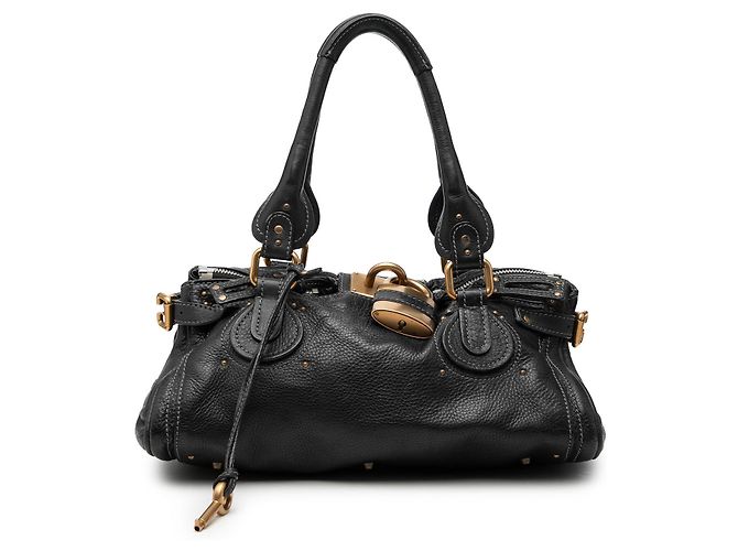 mala Chloé Paddington em couro preto