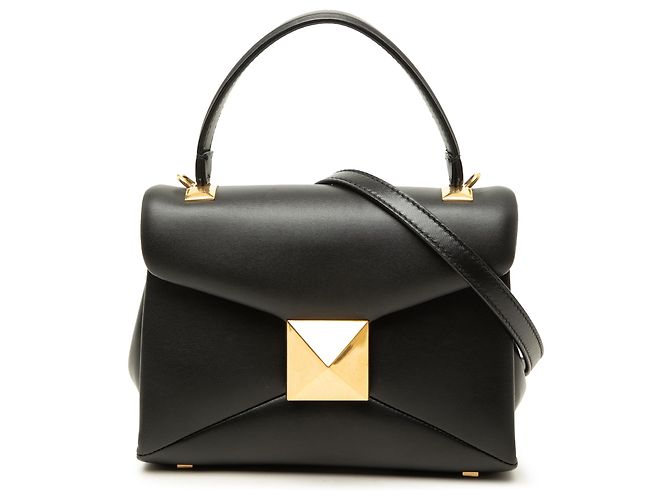Bolsa de mão Valentino Mini Leather One Stud, Preta Preto
