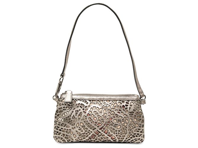 Pochette Burberry Silver Supernova Check em couro com recortes Prata