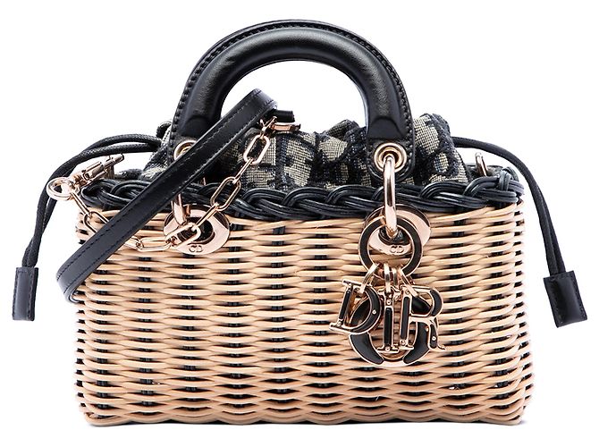 Dior Beige Micro Wicker Oblique Lady D Joy