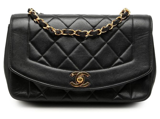 Chanel Black Small Lambskin Diana Flap