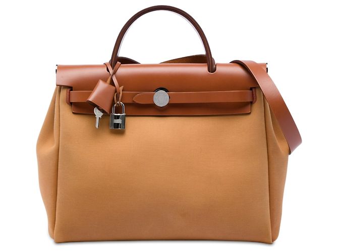 Hermès Brown Toile Verso Herbag Zip 31